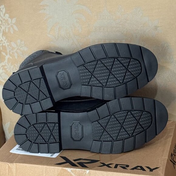 Xray Jason Black Combat Boots Men’s 12 Lace-Up Ankle Workwear Style Grip - Picture 5 of 9